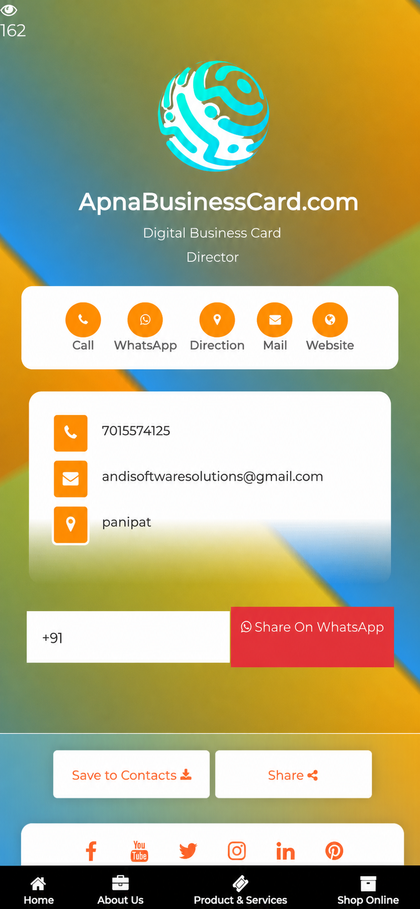 ApnaBusinessCard.com template preview
