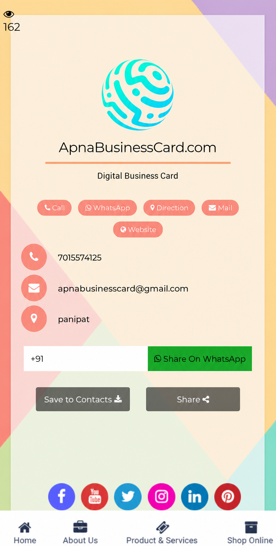 ApnaBusinessCard.com template preview