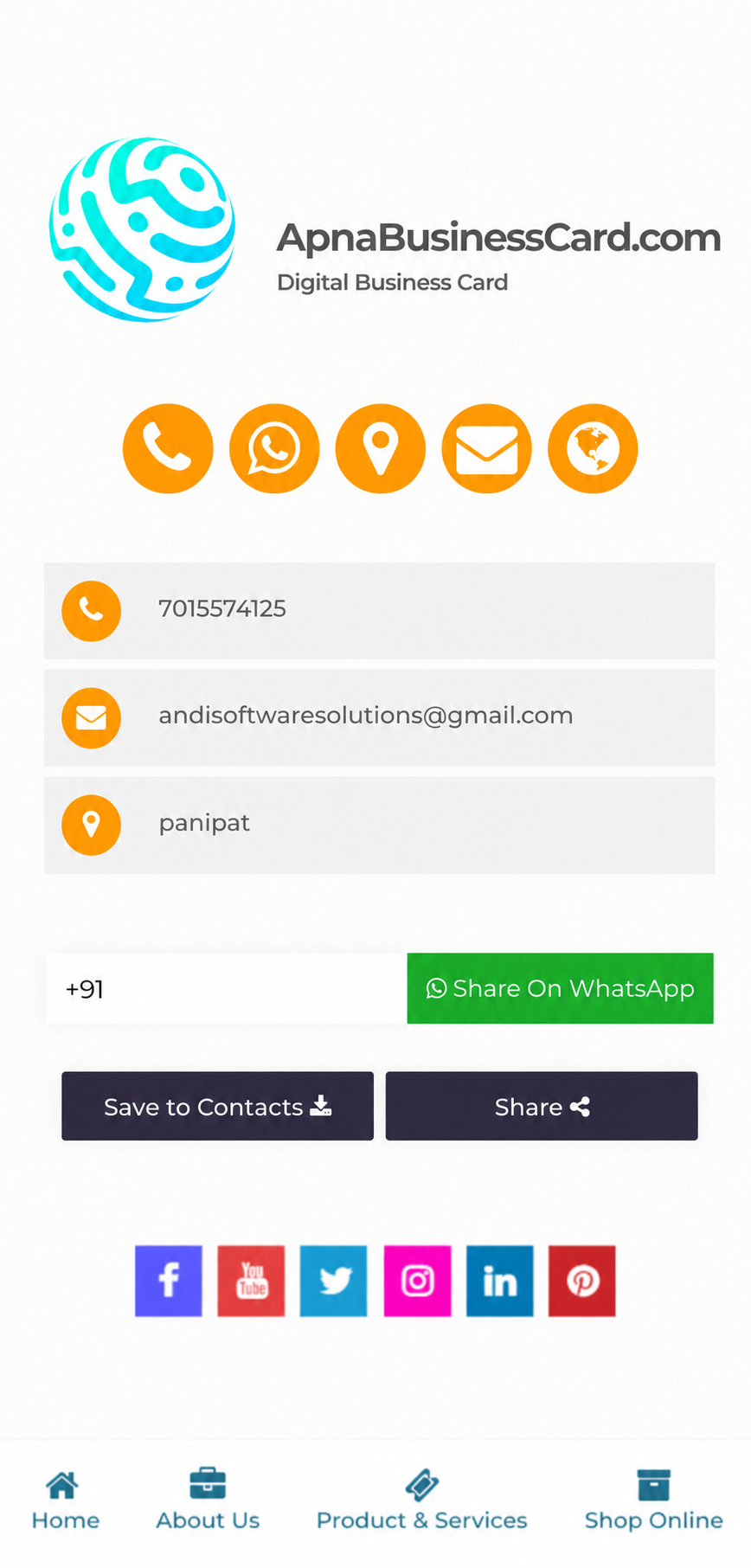 ApnaBusinessCard.com template preview